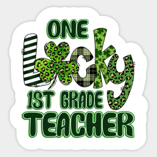 One Lucky 1st Grade Teacher Shamrock Sticker